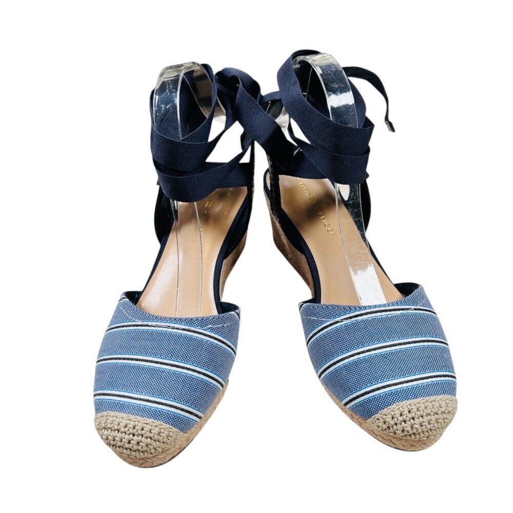 Tommy Hilfiger 8.5 Espadrille Striped Jute Heel Resortwear Coastal Wrap